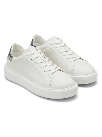 Marc O'Polo Shoes Leren sneakers wit/zilverkleurig