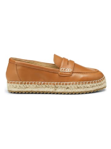 Marc O'Polo Shoes Skórzane espadryle w kolorze jasnobrązowym