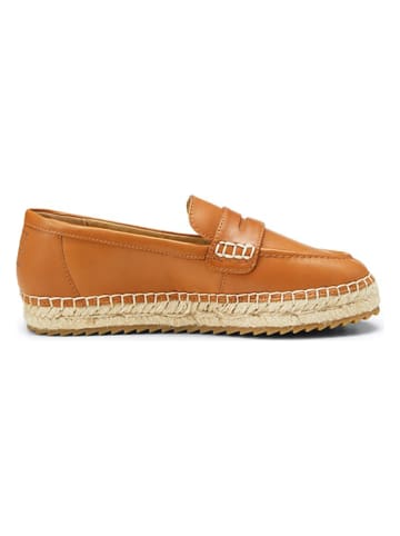 Marc O'Polo Shoes Skórzane espadryle w kolorze jasnobrązowym
