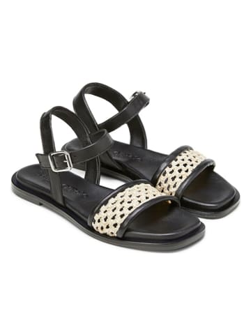 Marc O'Polo Shoes Leder-Sandalen in Schwarz/ Creme
