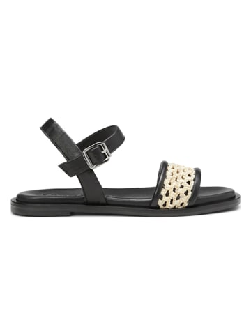Marc O'Polo Shoes Skórzane sandały w kolorze kremowo-czarnym