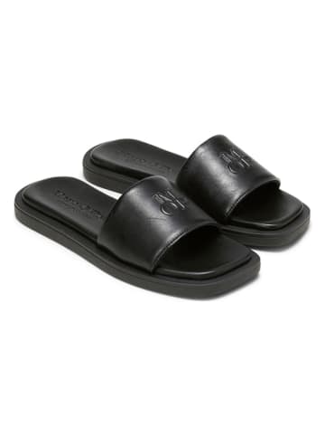 Marc O'Polo Shoes Leder-Pantoletten in Schwarz