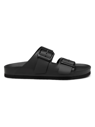 Marc O'Polo Shoes Leder-Pantoletten in Schwarz
