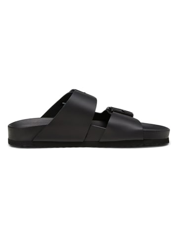 Marc O'Polo Shoes Leder-Pantoletten in Schwarz