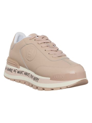 Liu Jo Skórzane sneakersy w kolorze beżowym