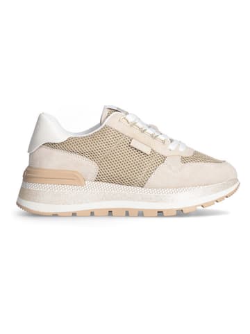 Liu Jo Skórzane sneakersy w kolorze beżowym