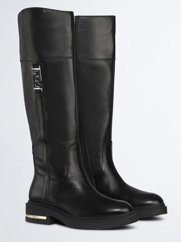 Liu Jo Leder-Stiefel in Schwarz