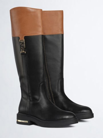 Liu Jo Leder-Stiefel in Schwarz