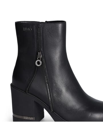 Liu Jo Leder-Stiefeletten in Schwarz