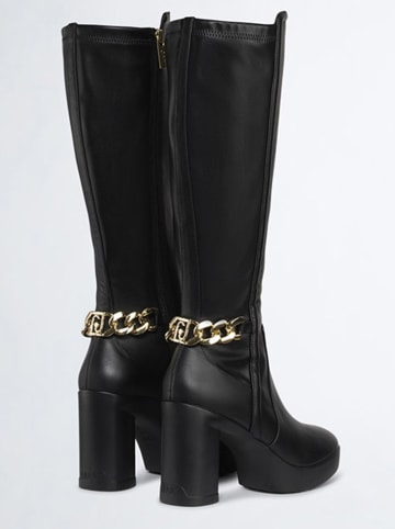Liu Jo Leder-Stiefel in Schwarz