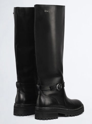 Liu Jo Leder-Stiefel in Schwarz