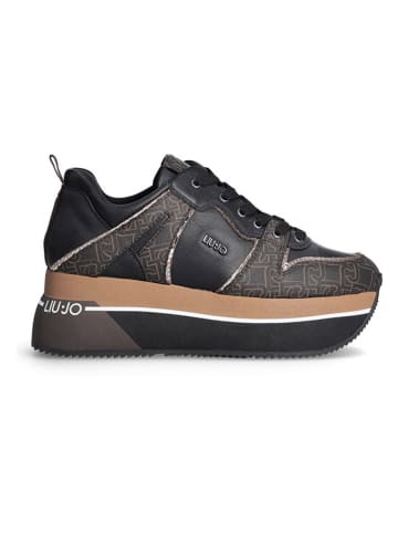 Liu Jo Skórzane sneakersy w kolorze czarnym