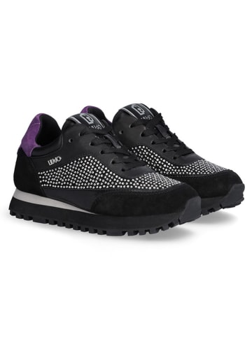Liu Jo Skórzane sneakersy w kolorze czarnym