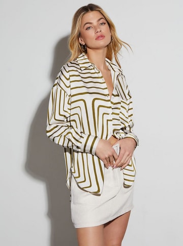 LA Angels Bluse in Weiß/ Khaki