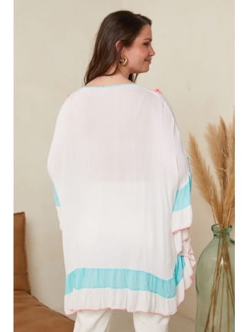 Curvy Lady Tuniek wit/blauw