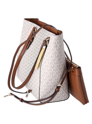 Michael Kors Leder-Shopper in Creme/ Camel - (B)40 x (H)34 x (T)13 cm