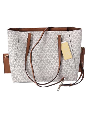 Michael Kors Leder-Shopper in Creme/ Camel - (B)40 x (H)34 x (T)13 cm
