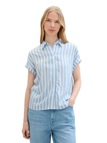 Tom Tailor Blouse lichtblauw/wit
