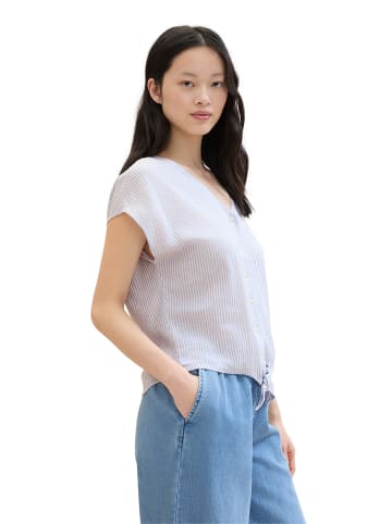 Tom Tailor Blouse lichtblauw/wit