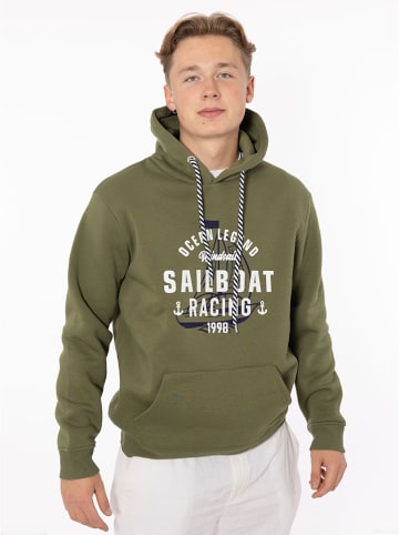 Zwillingsherz Hoodie "Sailboat Racing" in Khaki