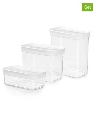 Emsa Pojemniki (3 szt.) "Optima" w kolorze białym