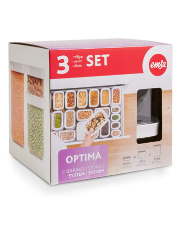 Emsa 3-delige set: voorraaddozen "Optima" wit