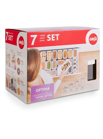 Emsa 7-delige set: voorraadpotten "Optima" wit