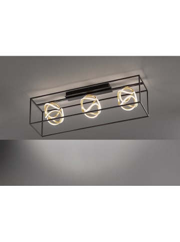 FISCHER & HONSEL Ledplafonnière "Gesa" zwart/goudkleurig - (B)108 x (H)31 cm