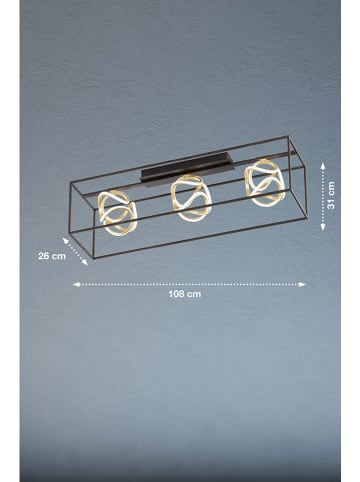 FISCHER & HONSEL Lampa sufitowa LED "Gesa" w kolorze złoto-czarnym - 108 x 31 cm