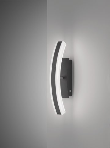 FISCHER & HONSEL Lampa ścienna LED "Stiff" w kolorze srebrno-czarnym - 7 x 36,5 x 11
