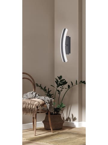 FISCHER & HONSEL Lampa ścienna LED "Stiff" w kolorze srebrno-czarnym - 7 x 36,5 x 11