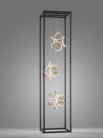 FISCHER & HONSEL Staande ledlamp "Gesa" zwart/goudkleurig - (B)35 x (H)140 x (D)35 cm