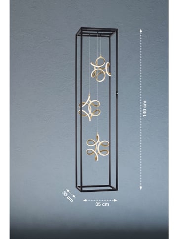 FISCHER & HONSEL Staande ledlamp "Gesa" zwart/goudkleurig - (B)35 x (H)140 x (D)35 cm