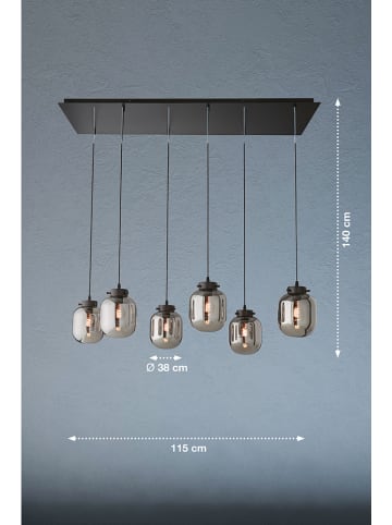 FISCHER & HONSEL Hängeleuchte in Schwarz/ Grau - (B)115 x (H)38 cm
