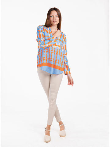 KEY LARGO Bluse in Hellblau/ Orange