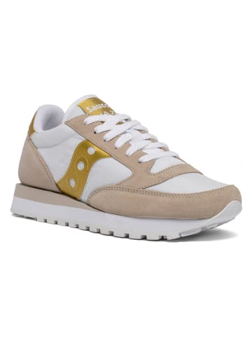 Saucony Sneakers "Jazz" beige/wit/goudkleurig