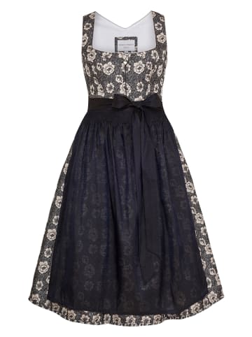 Melega Dirndl "Berina" in Dunkelblau/ Weiß