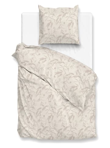 Zo!Home Mako-Satin-Bettwäsche-Set "Fiori di Satinado" in Creme