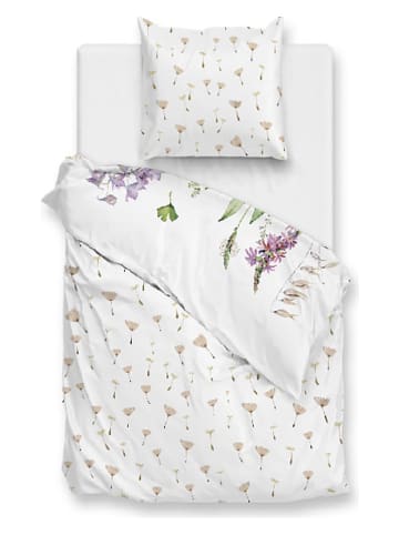 Zo!Home Renforcé beddengoedset "Dandelion" wit/groen/lichtroze