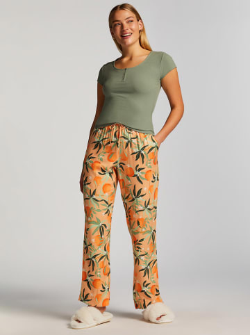 Hunkemöller Pyjama-Oberteil "Henley" in Khaki