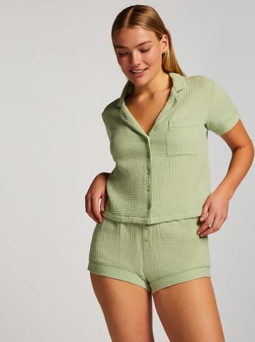 Hunkemöller Pyjama-Shorts "Seersucker" in Hellgrün