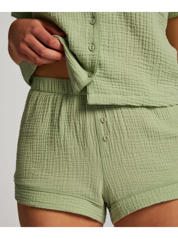 Hunkemöller Szorty piżamowe "Seersucker" w kolorze jasnozielonym