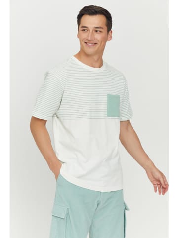 MAZINE Shirt "Felton" in Weiß/ Grün
