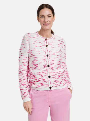 Gerry Weber Cardigan in Weiß/ Pink