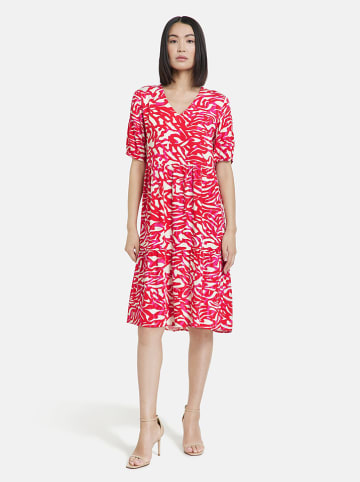 TAIFUN Kleid in Rot/ Creme