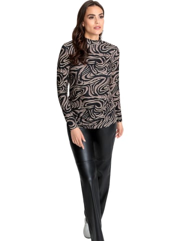 Heine Longsleeve in Schwarz/ Hellbraun