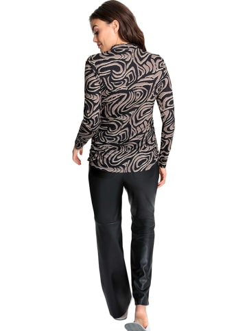 Heine Longsleeve zwart/lichtbruin