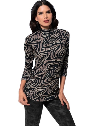 Heine Longsleeve zwart/lichtbruin