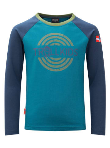 Trollkids Longsleeve "Preikestolen" in Blau/ Dunkelblau