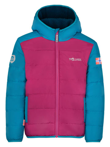 Trollkids Wende-Winterjacke "Sandvika" in Dunkelblau/ Pink
